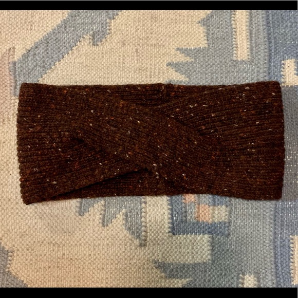 Madewell Knotted Wool Covered Headband Maroon - Picture 2 of 3